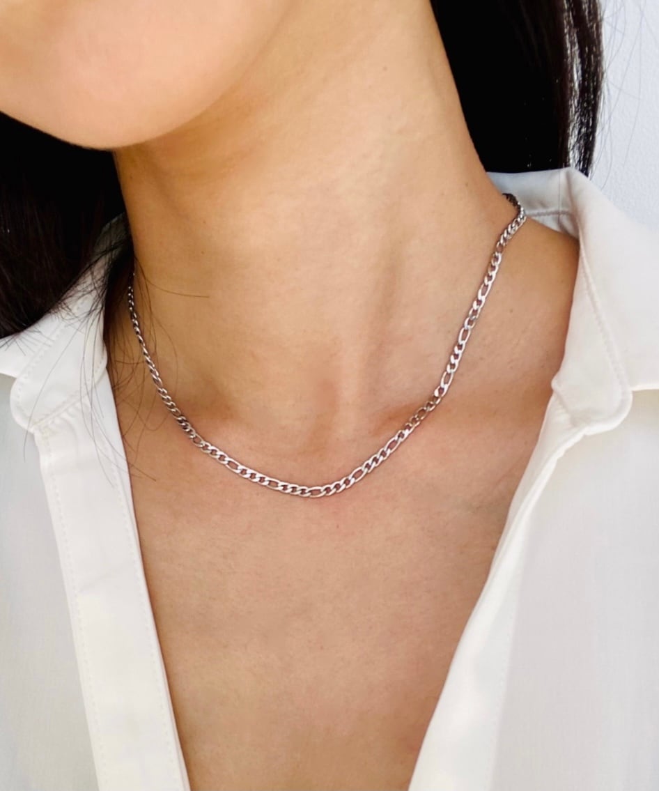 金属アレルギー対応 サージカルステンレス ネックレス ユニセックス フィガロチェーンネックレス N28 Miteravita