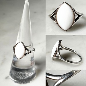 vintage silver ring set with white stone