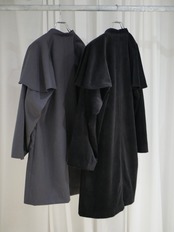 25aw 受注アイテム : RITSUKO KARITA - Boyish flare coat〔rich〕Ink black