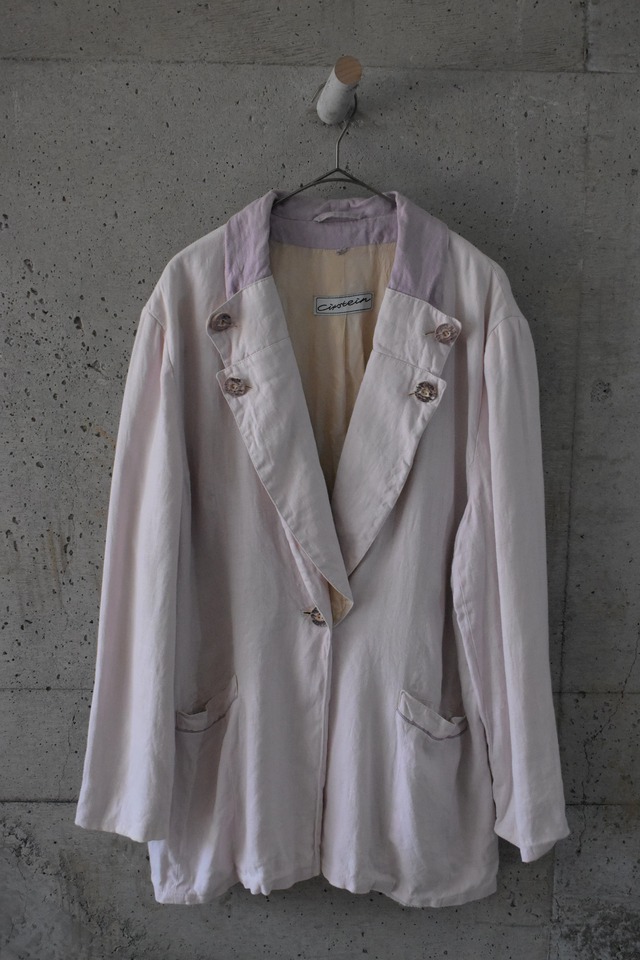 Denim jacket with checkered lining