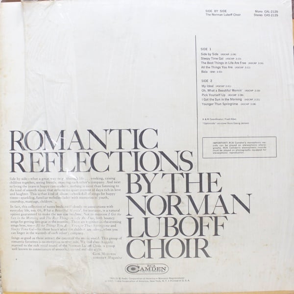 Norman Luboff Choir / Side By Side [CAS-2129] - 画像2