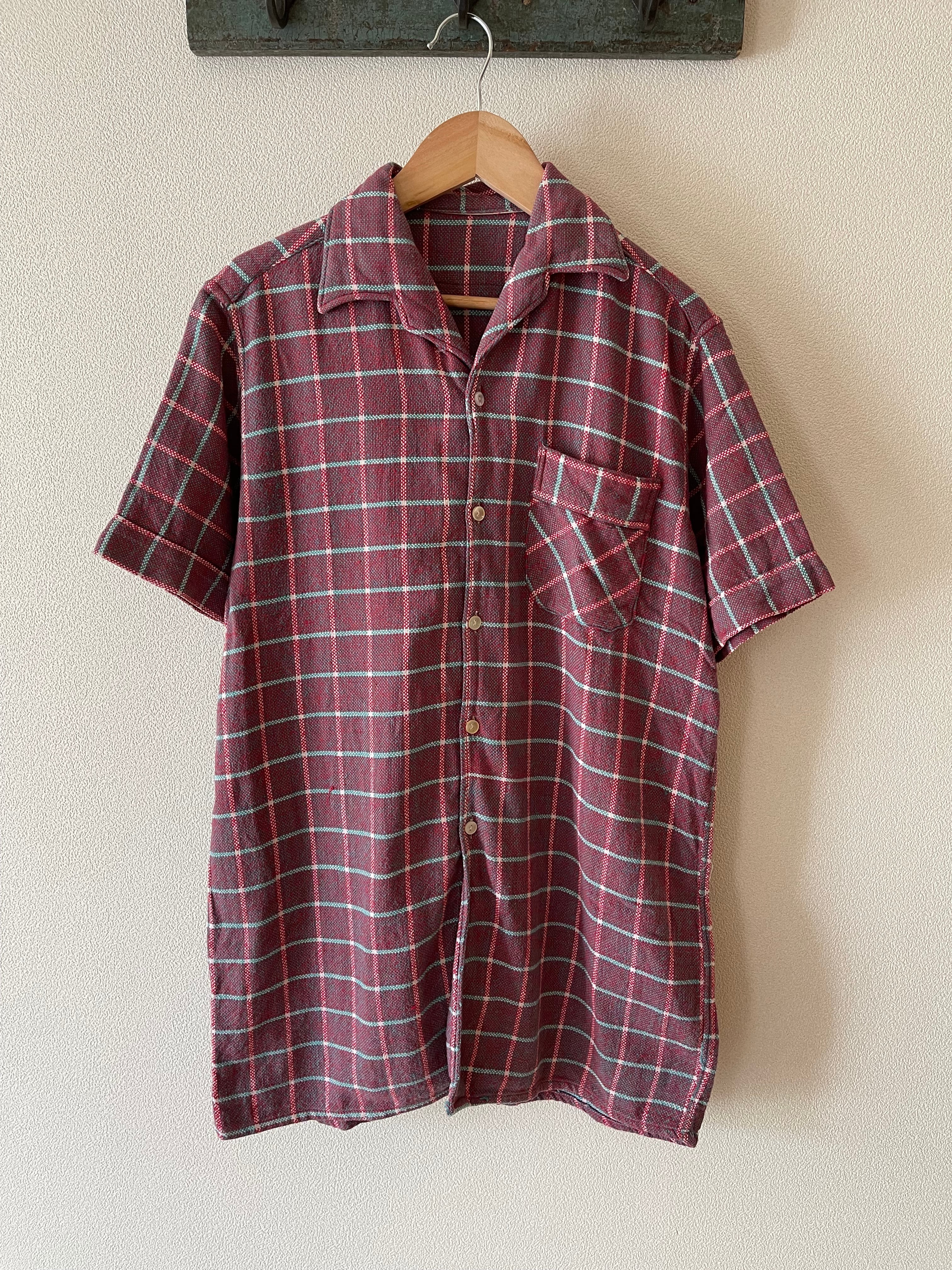 French vintage cotton short sleeve shirt