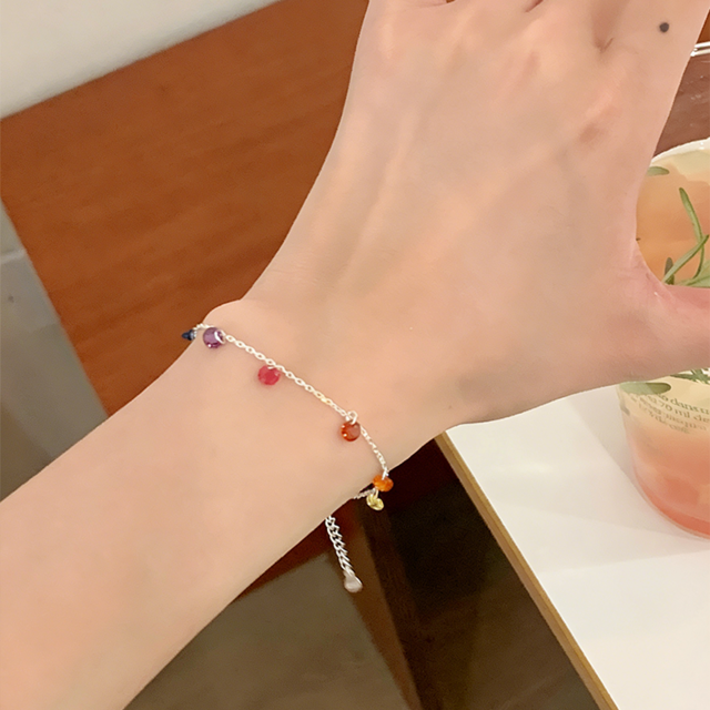 tomrシルバー彩りジルコンブレスレット