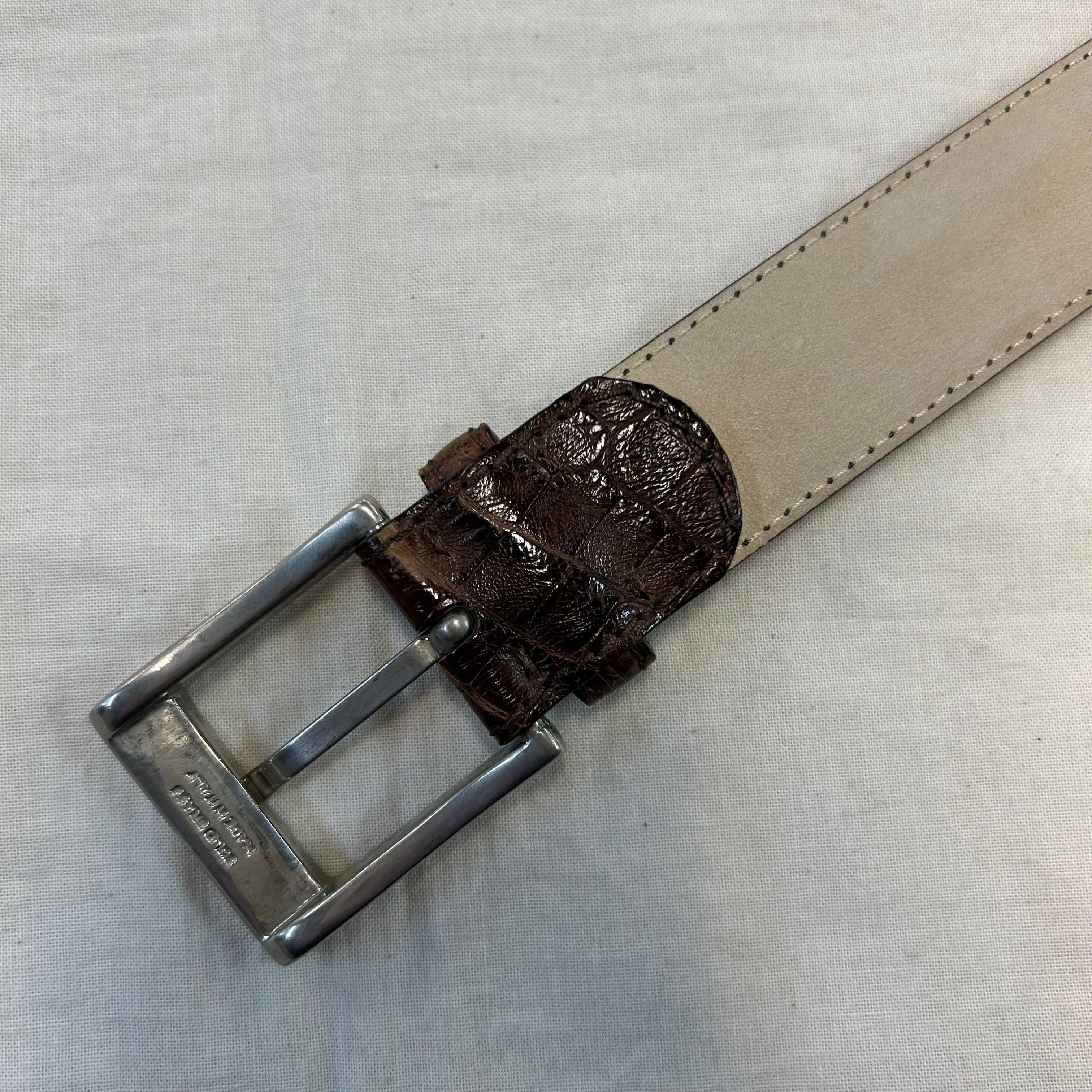 VACCARI ヴァッカーリ クロコダイル クロコ ベルト ミディアムブラウン