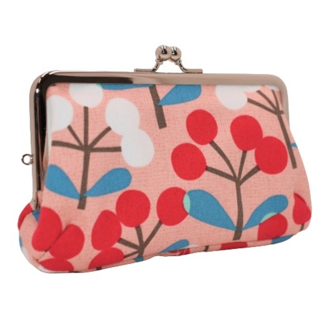 がま口 財布 角型 (ツリーピンク) 小銭入れ レトロ 工房 手作り 日本製 エコパッケージ MX-0035-277