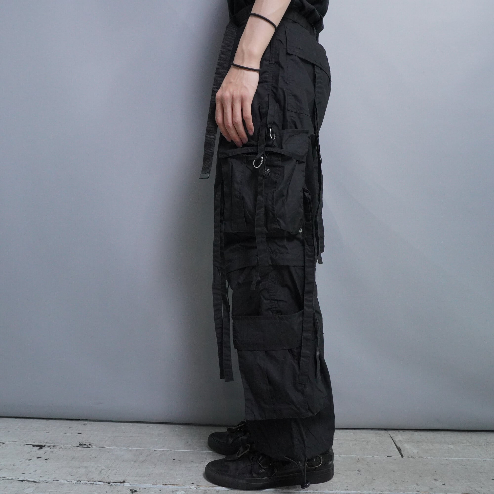 00's military UK techno pants black