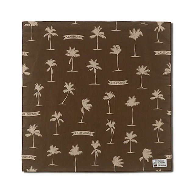 STANDARD CALIFORNIA #SD Palm Tree Bandana Fabric Designed by Jeff Canham Brown