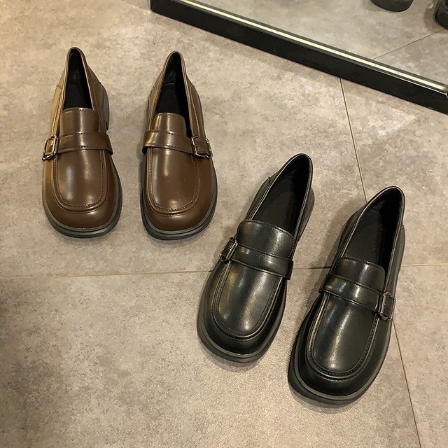 スタイルレザースプリングスタンダードシングル 靴 シューズ レトロ 春物 スクウェア 部族の婦人靴18123752377