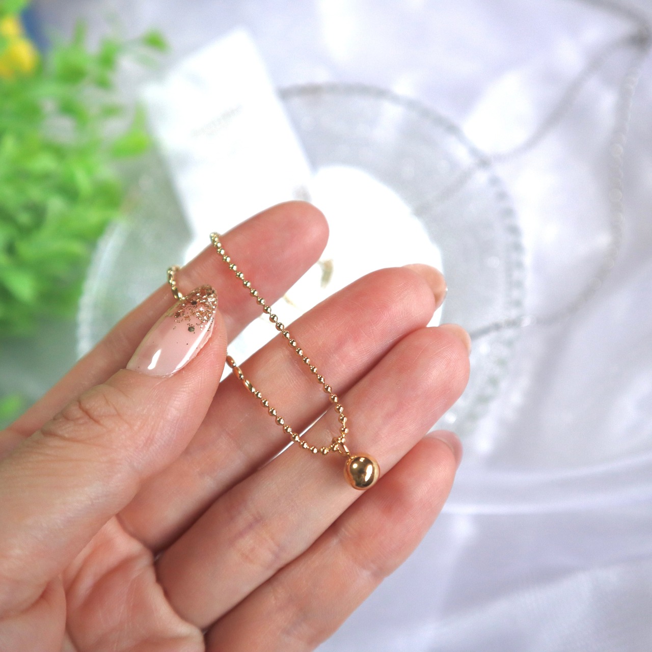 192N　ステンレスボールトップネックレス