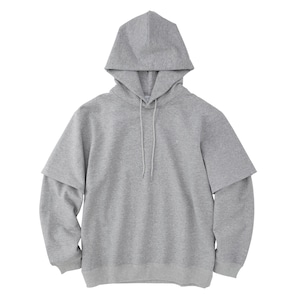 YAAH  LAYERED HOODIE (H.GREY)