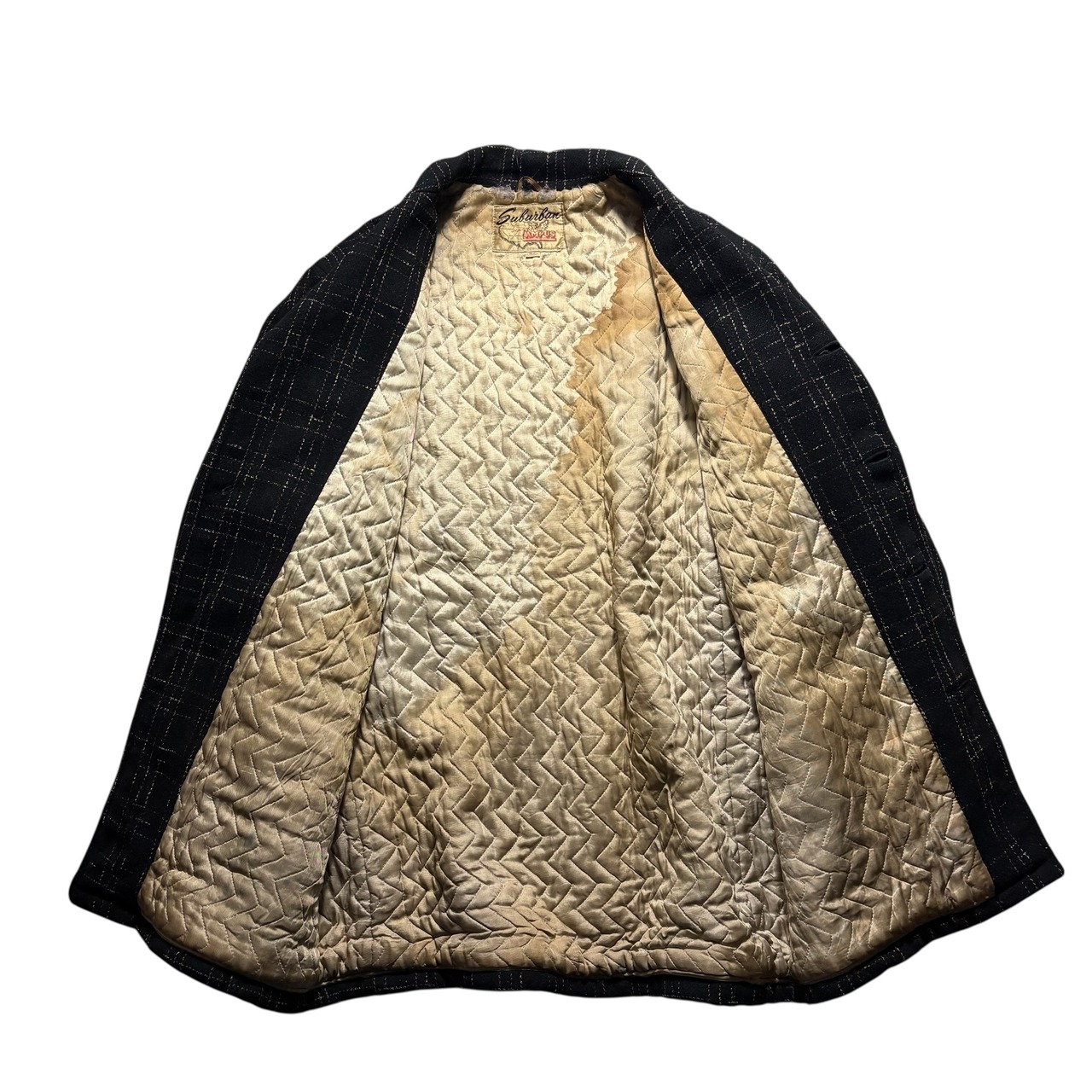 vintage 1950’s CAMPUS red nep black wool car coat