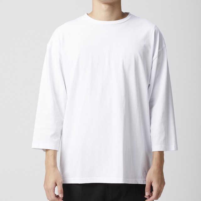 MEN Tシャツ 7分袖 カットソー ビッグシルエット ホワイト