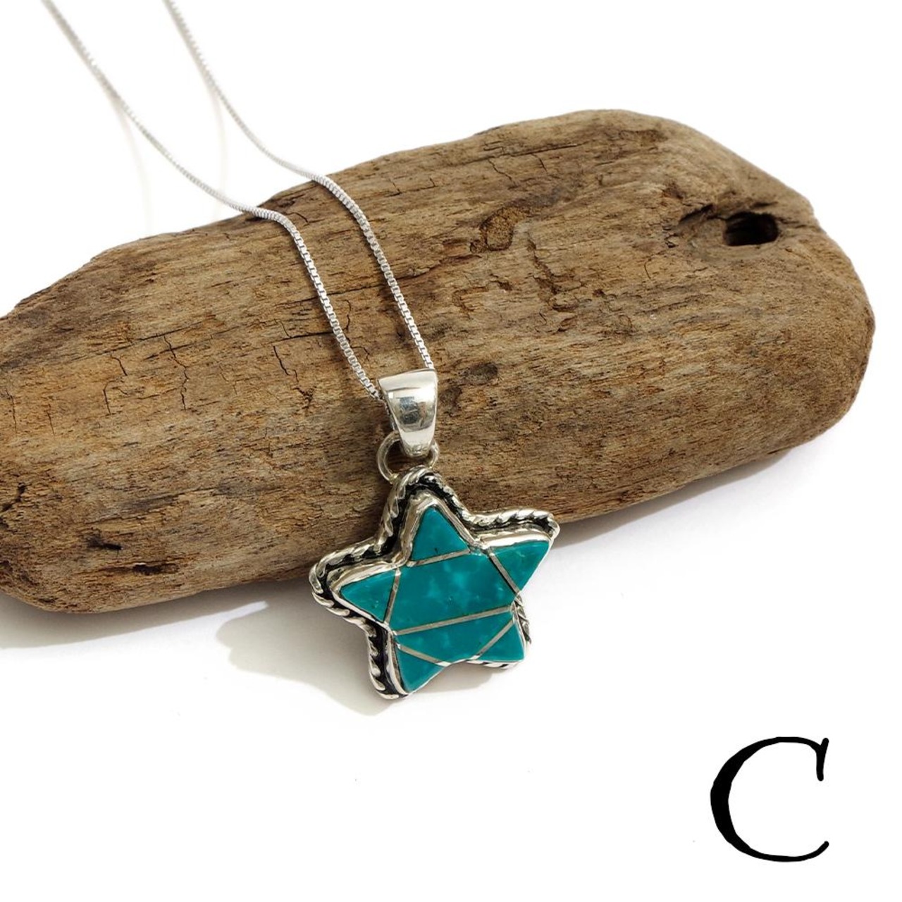 【INDIAN JEWELRY インディアンジュエリー】Navajo Turquoise Star pendant James Maygoats ナバホ ターコイズ スターペンダント ジェームス・メイゴート作