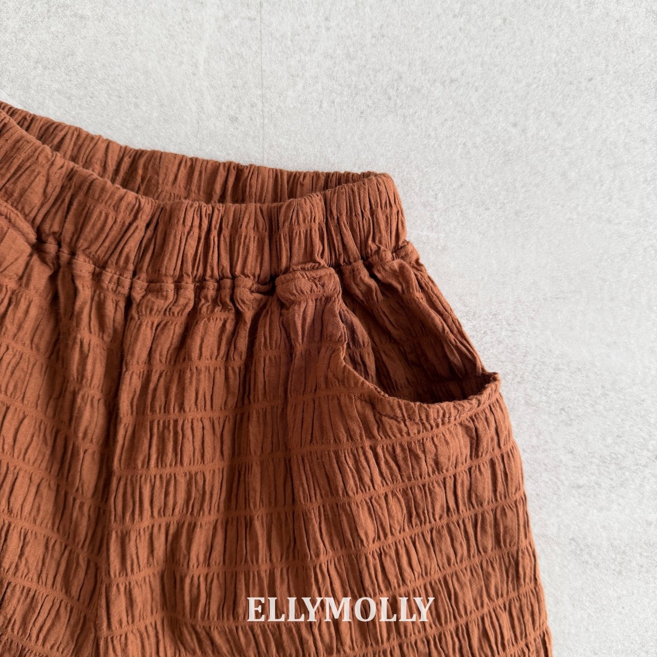 [ELLYMOLLY] Popcorn Wide Pants / [엘리몰리] 팝콘와이드팬츠