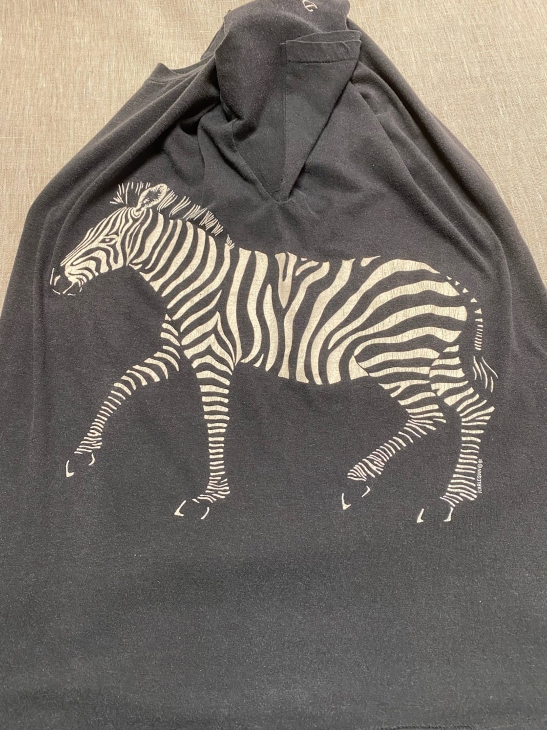 80s HARLEQUIN Dallas Zoo zebra print t-shirt | PAY ID