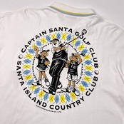 CAPTAIN SANTA キャプテンサンタ 背中BIGプリント 半袖 ポロシャツ M /ホワイト/日本製/ポケット付き/オールド/ビンテージ