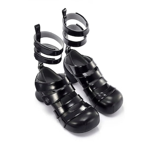 【GRAPE】Velcro platform shoes Black