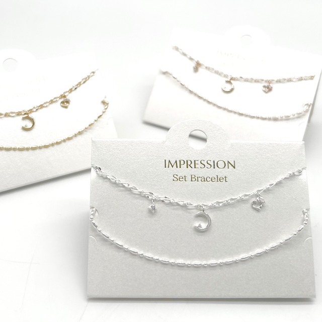 セットブレスレット：チャームクレセント　IMPRESSION