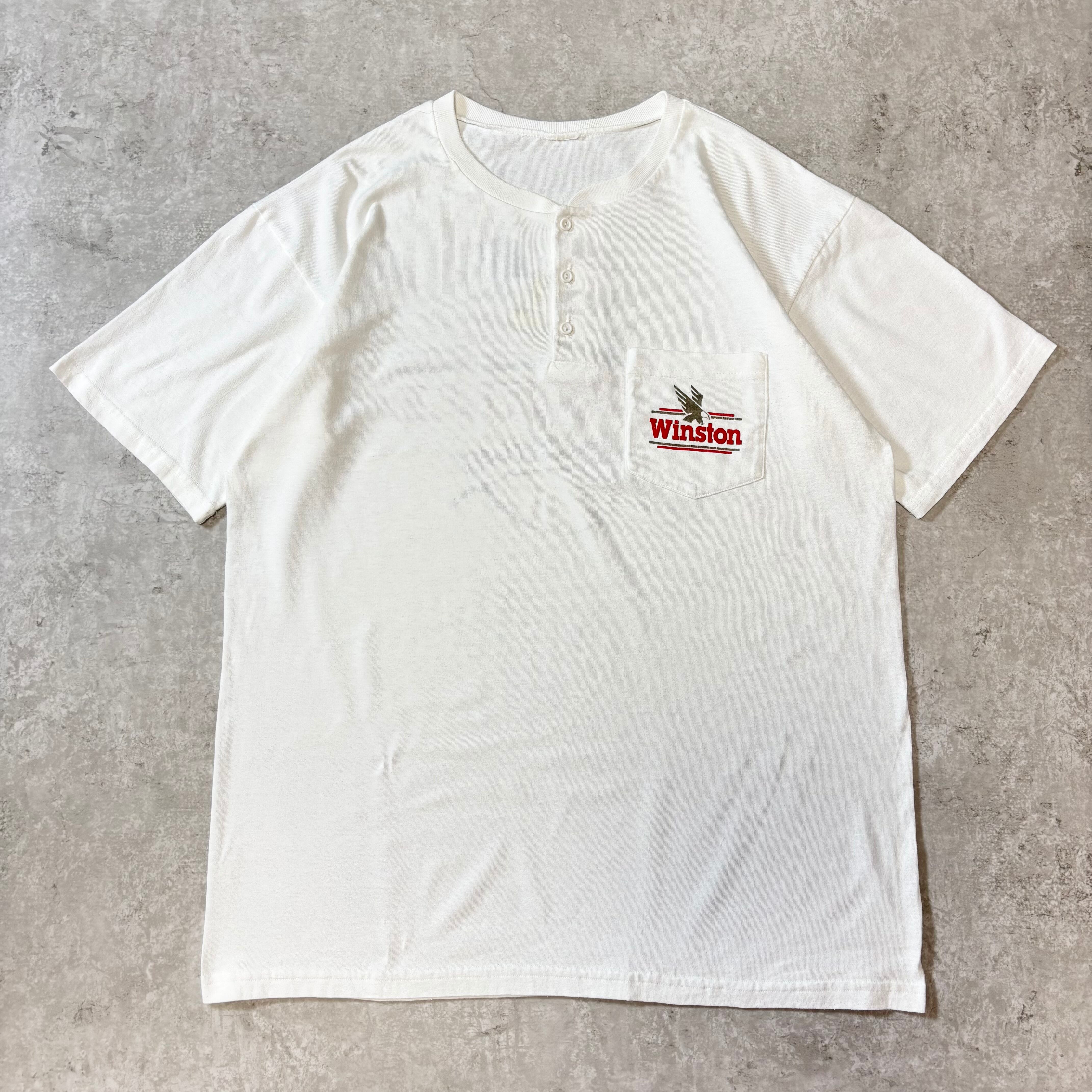 1990s~ "Winston" S/S Henryneck T-shirt / 1990年代 ウィンストン ヘンリーネック 半袖 Tシャツ ホワイト