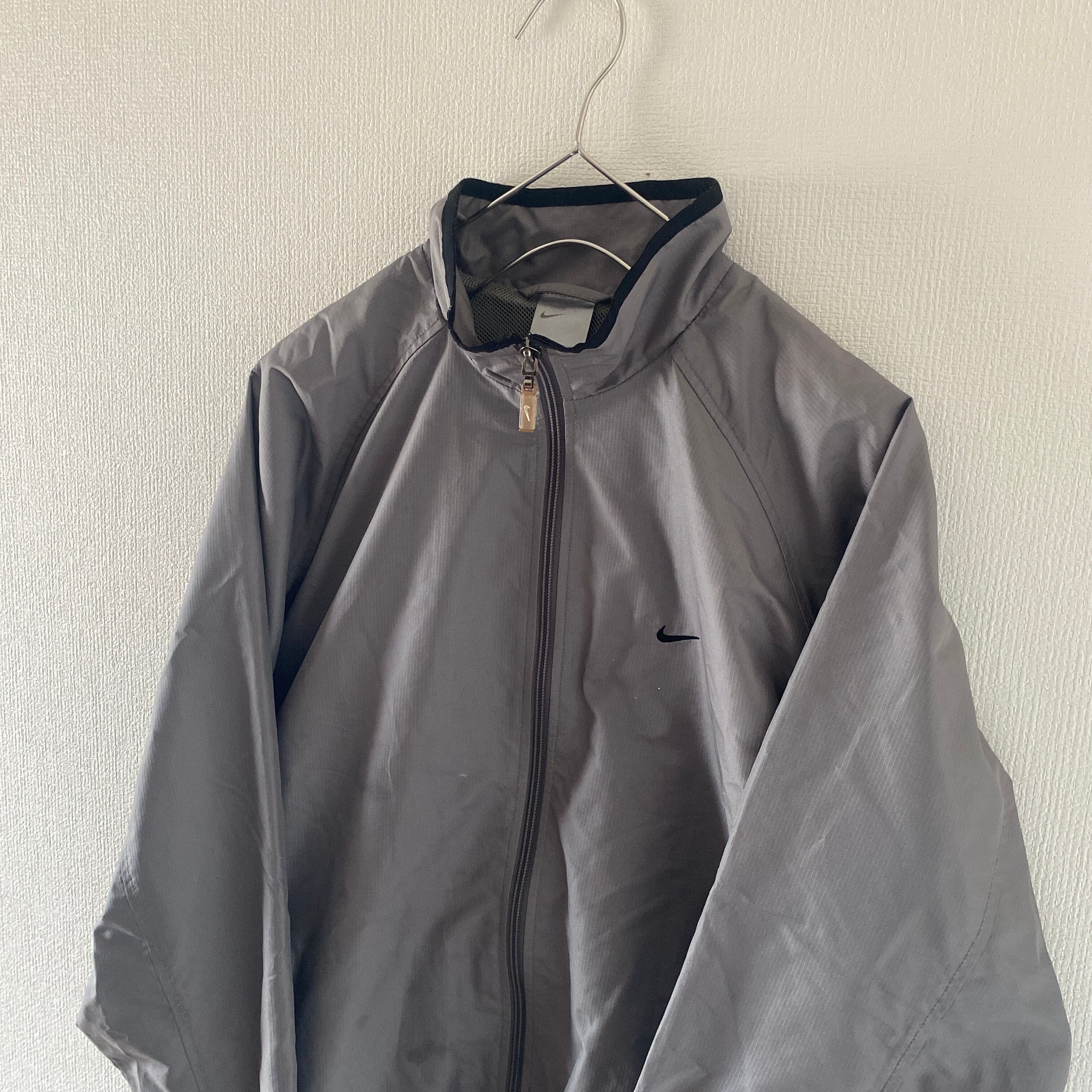 00sNIKEナイキナイロンジャケットメンズ長袖ジャンパーmグレー灰  