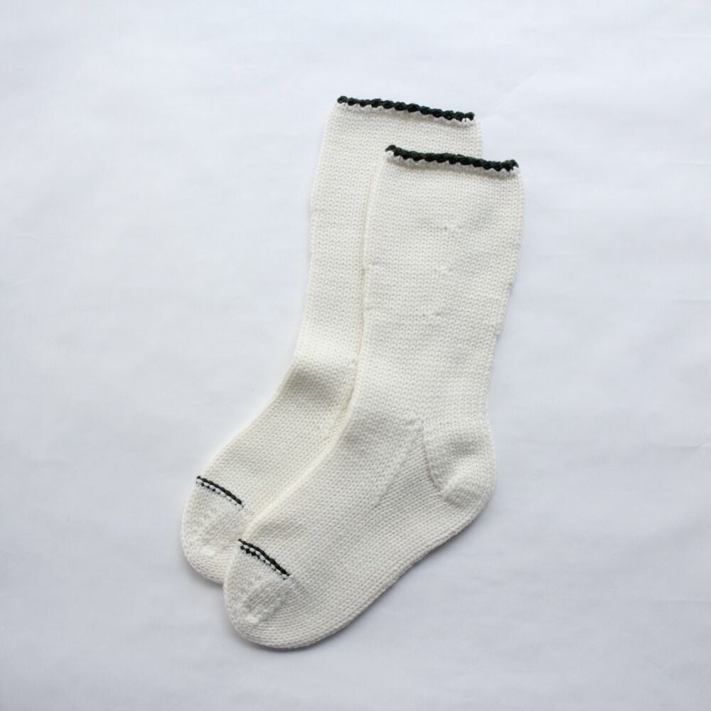 Meg KNITTING ウールプレーンソックス ライン入り 【旧Women's