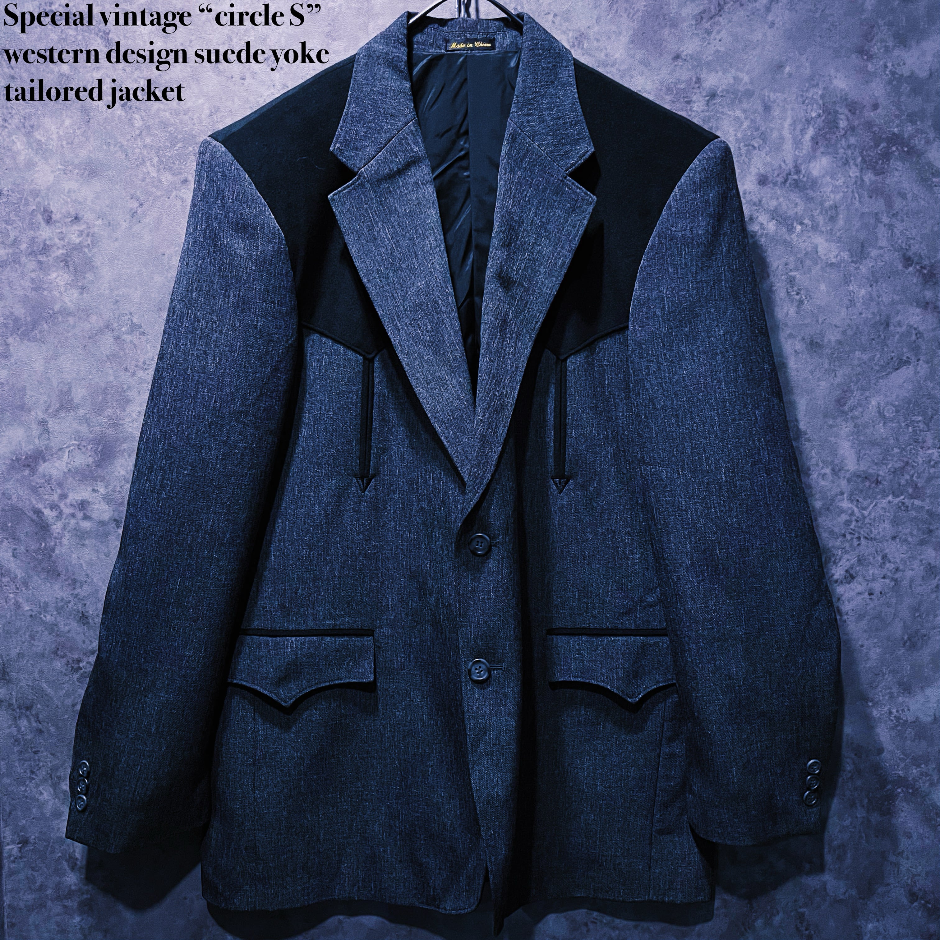 【doppio】Special vintage “circle S”western design suede yoke tailored jacket