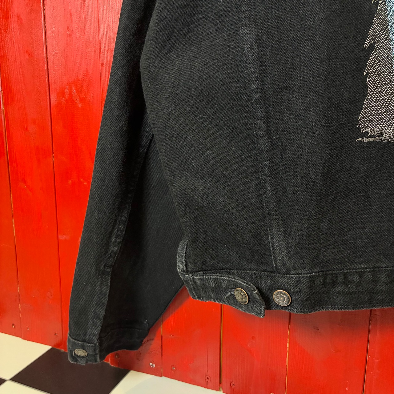 USA製　ALAN JACKSON ツアージャケット　ブラックデニムジャケット　刺繍　XXL