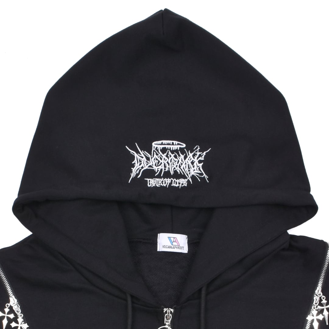 2/19新着】サブカルフード刺繍☆チェーン付きZIPパーカー