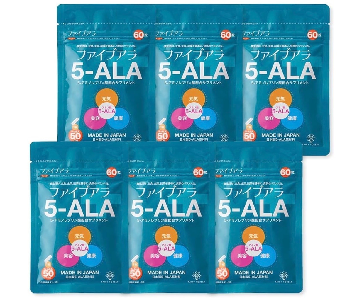 5-ALA ファイブアラ 50mg 60粒（日本製）6袋セット | 5ALA JAPAN