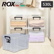 天馬 耐久性に特化した収納ボックス 日本製 防災 ロックス 530L クリアケース コンテナボックス 頑丈 衣装ケース プラケース ROX 【幅39×奥行53×高さ32cm】