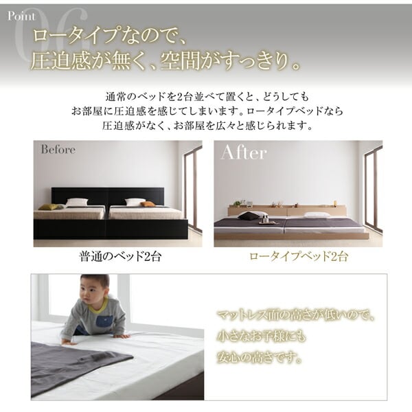 スーパーワイドキングサイズ 大型モダンフロアベッド スーパーワイドキングサイズ 大型モダンフロアベッド