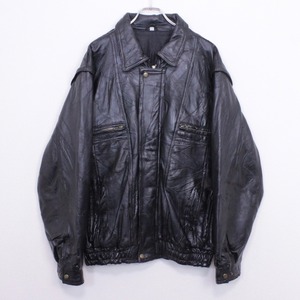 【Caka act2】"ツギハギ" "極上" "2WAY" Arm Detachable Gimmick Vintage Leather Loose Jacket