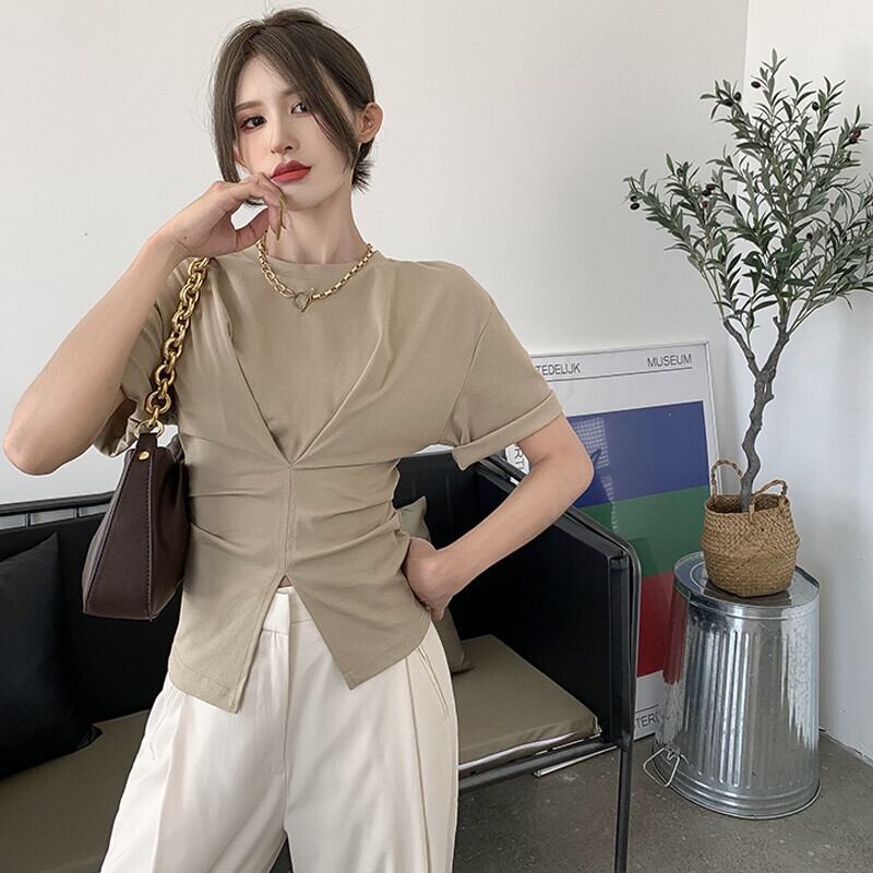 Tシャツ シャツ サマー薄手カジュアルホワイト 夏物 ガールズファッション24321166613