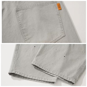Wide paint splash denim pants 1223