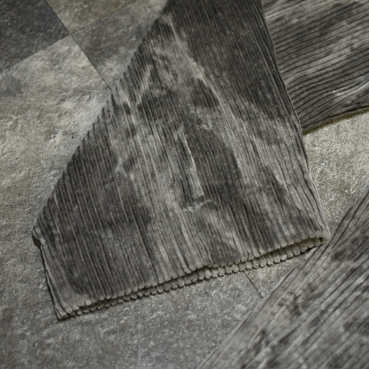 bleached wide corduroy pants gray