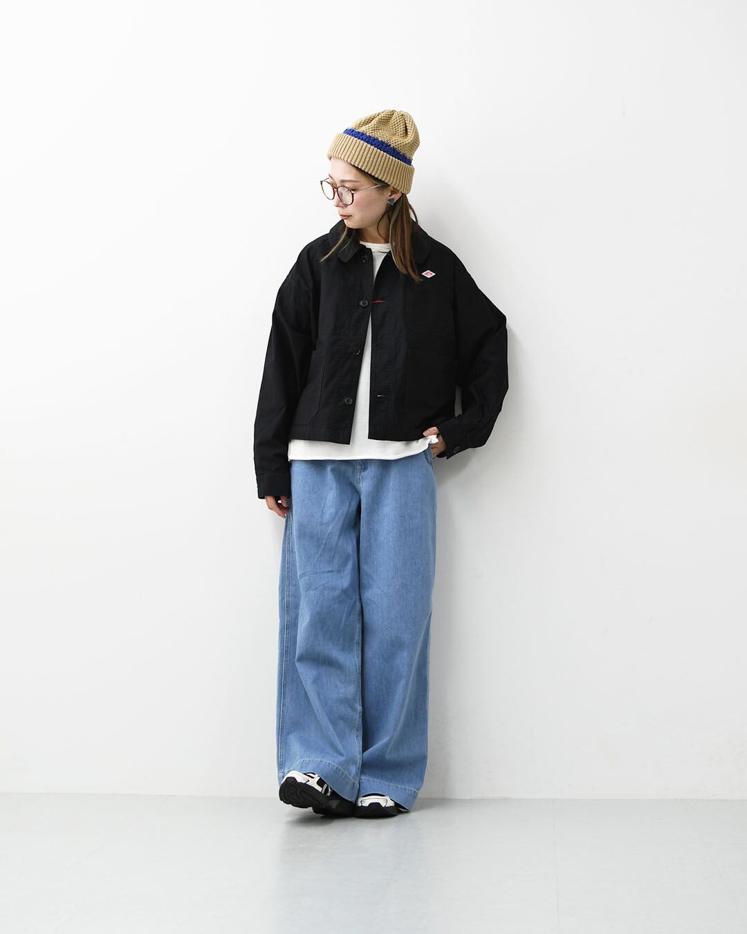 【美品】DANTON★モールスキンワイドカバーオールジャケット★黒★サイズ40 DANTON [ダントン] W Moleskin Wide Coverall Jacket [DT-A0662MKN