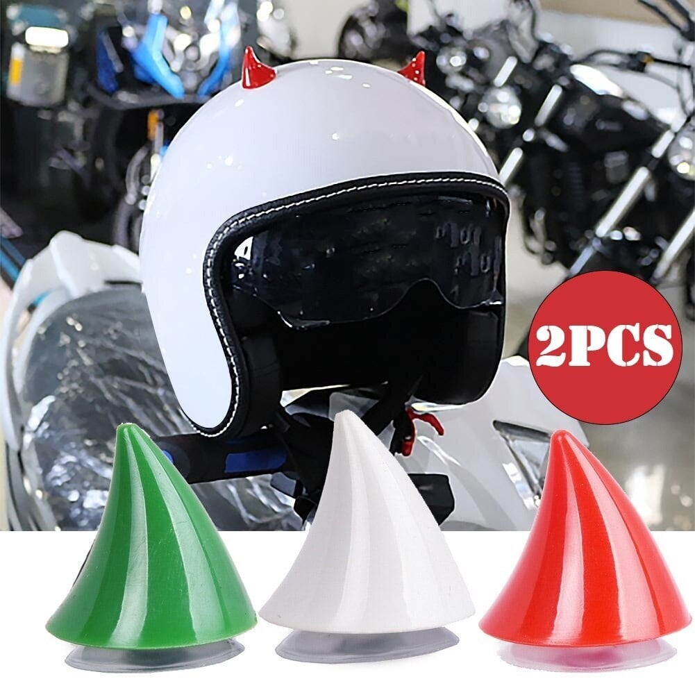 2 個車オートバイヘルメット悪魔ホーンモトクロスヘルメットホーン装飾