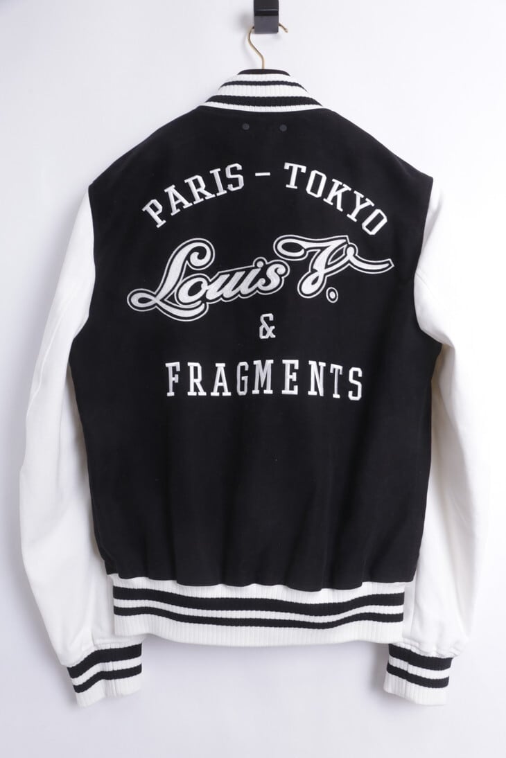 Black and White Louis V & Fragment Varsity Jacket - HJacket