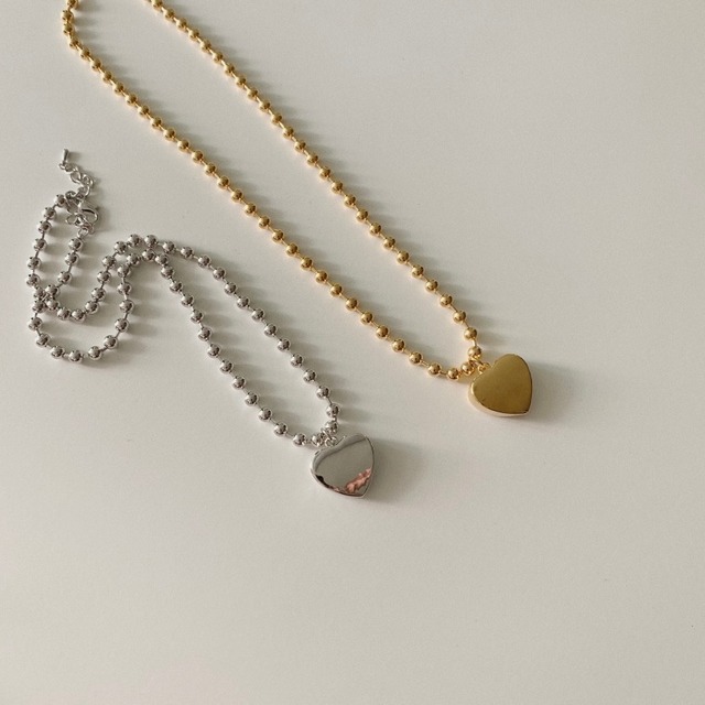 24k heart block necklace【 2color 】