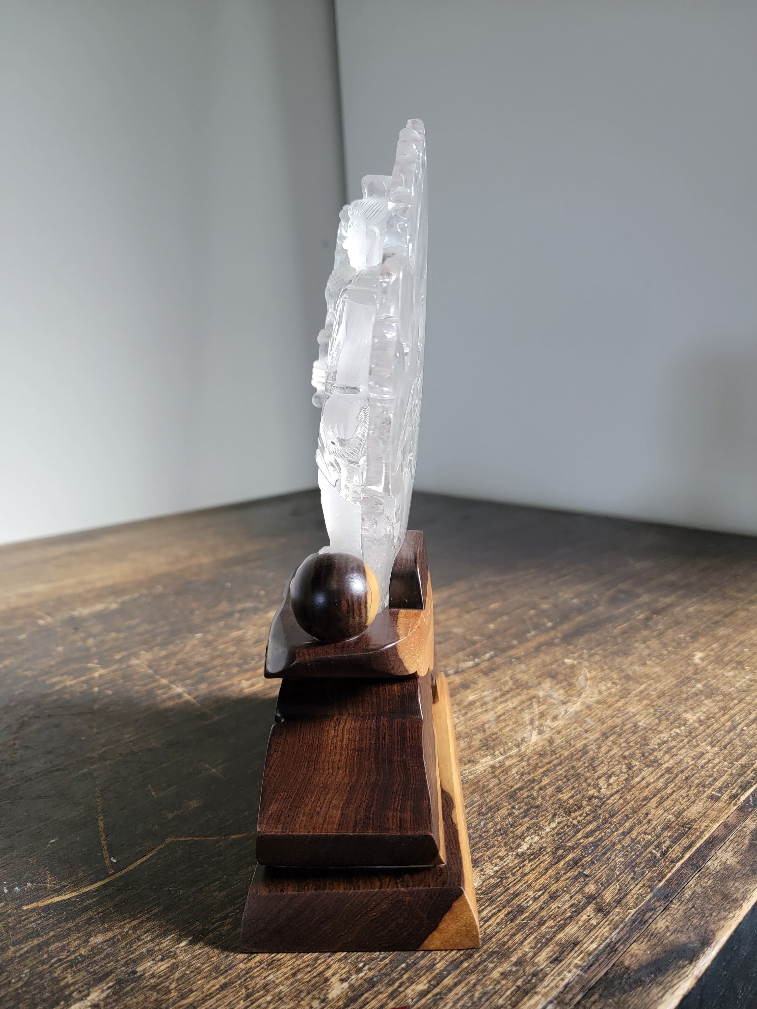 [送料無料][高品質][超美品] 天然水晶不動明王（倶利伽羅剣）