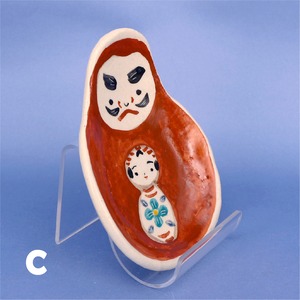 《 鈴木ハツミ 》小皿　ダルマこけし