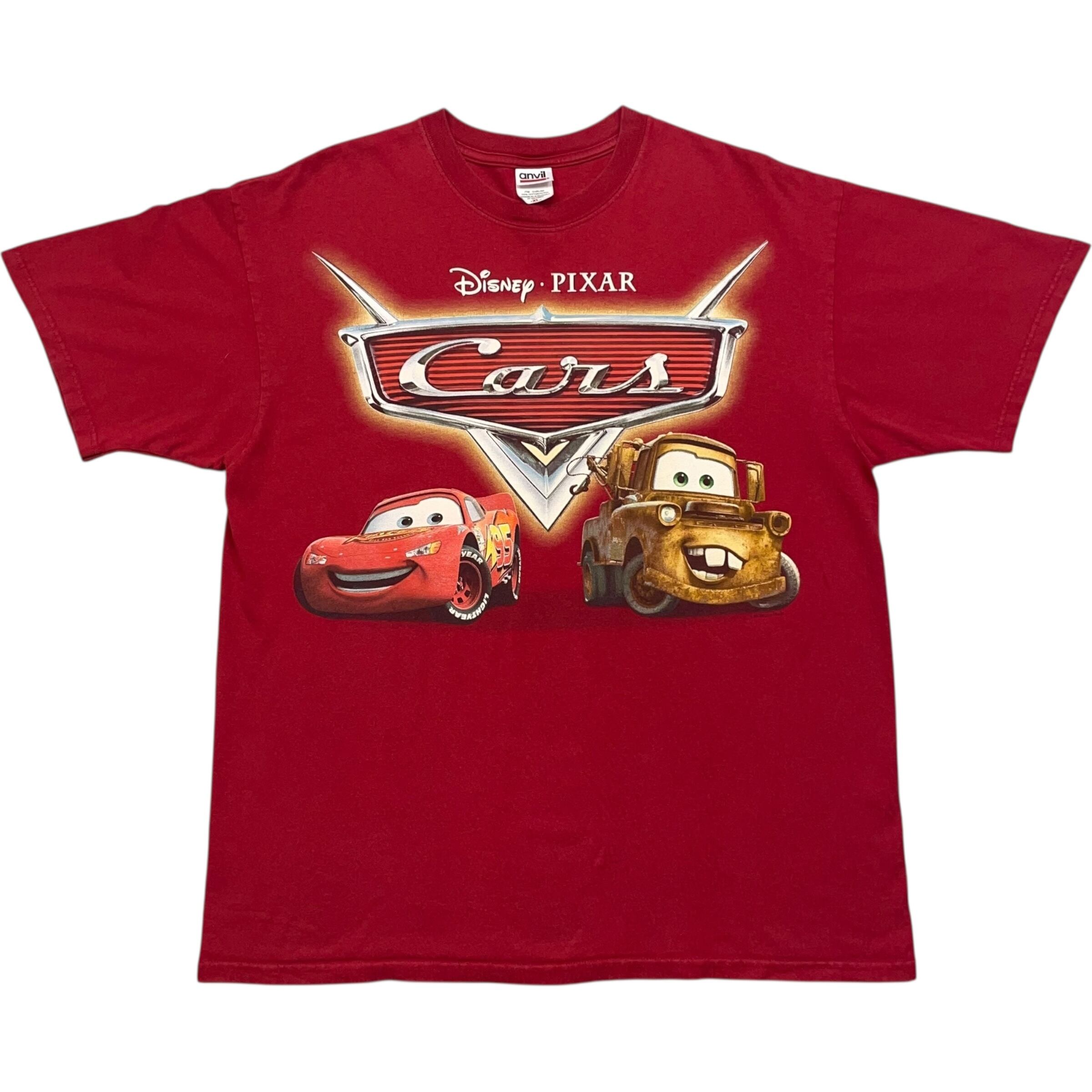 《XL》anvil アンヴィル Disney ディズニー Tシャツ カーズ プリント レッド no.7645