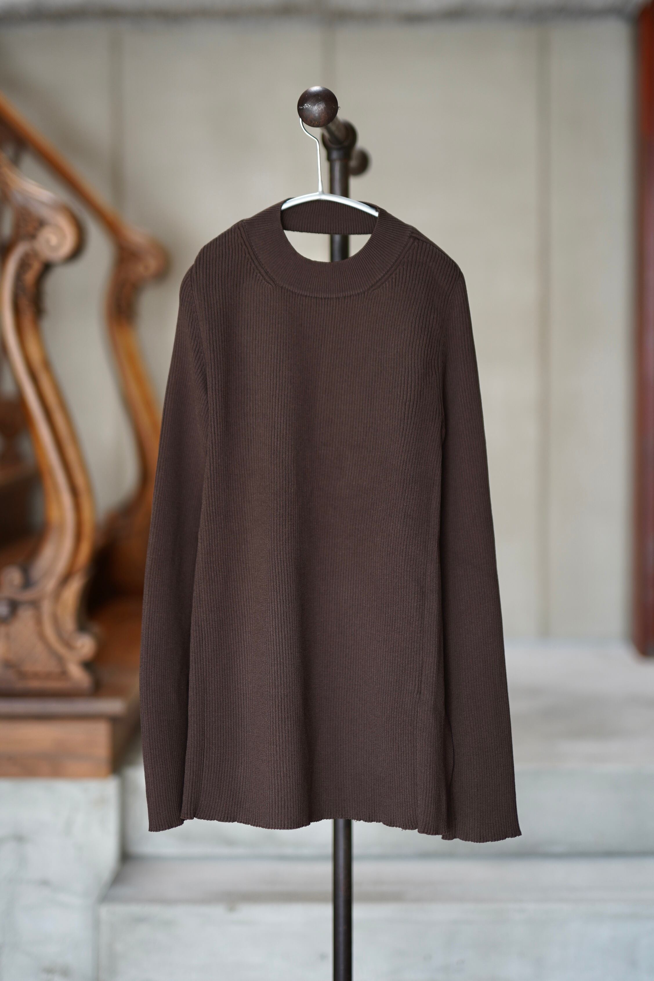 irrot イロット Back Open Rib Knit Brown