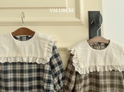 ベルベベ / valubebe / チェックケープブラウス / 韓国子供服 / ベビー|キッズ / 26winter〖取寄〗*6M~S*