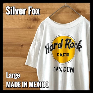 【Silver Fox】90s ハードロックカフェ ロゴ Tシャツ hardrock cafe cancun シングルステッチ Lサイズ US古着