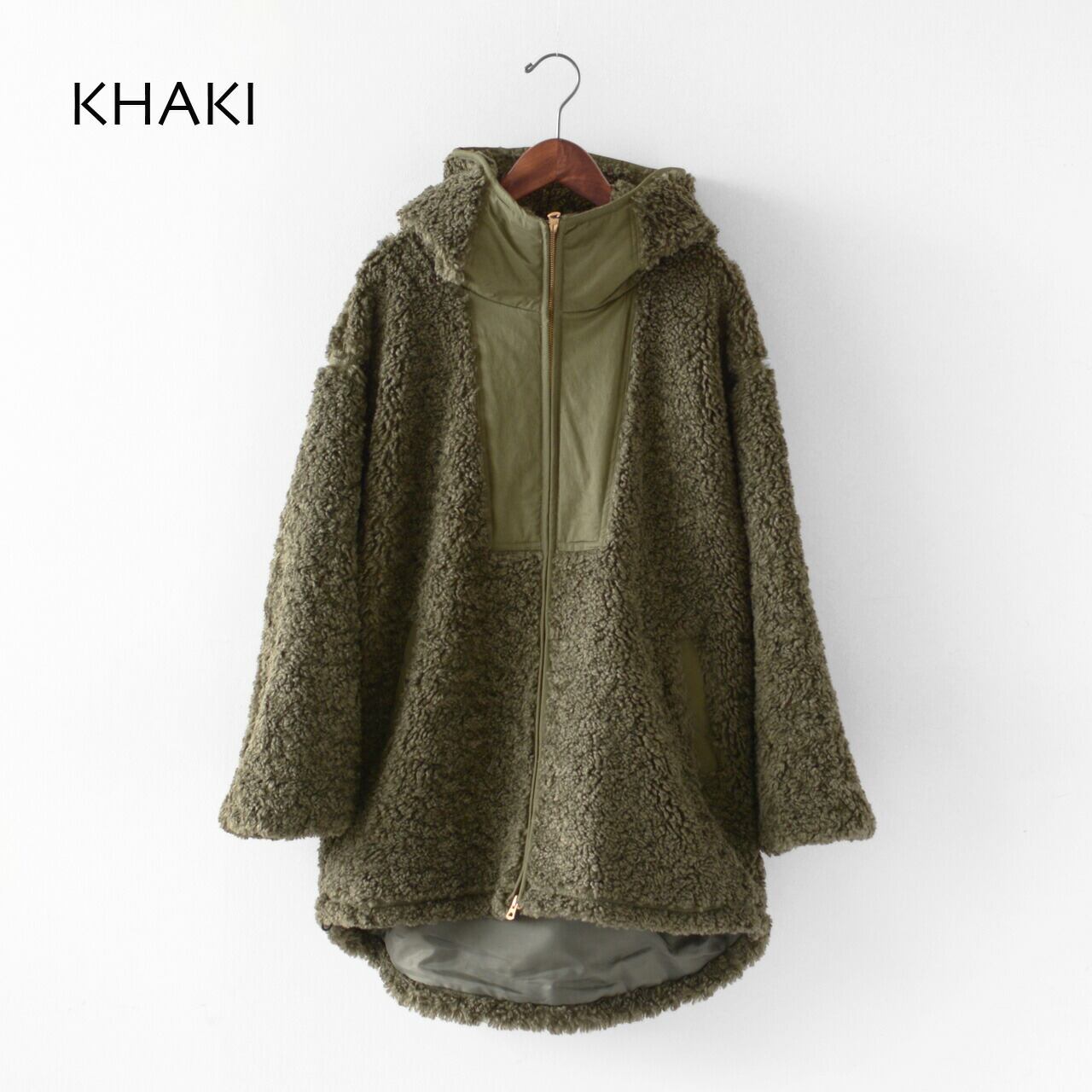 SALE 40%OFF】KHA:KI [カーキ] ZIP UP BOA HOODIE [mil22fjk3186