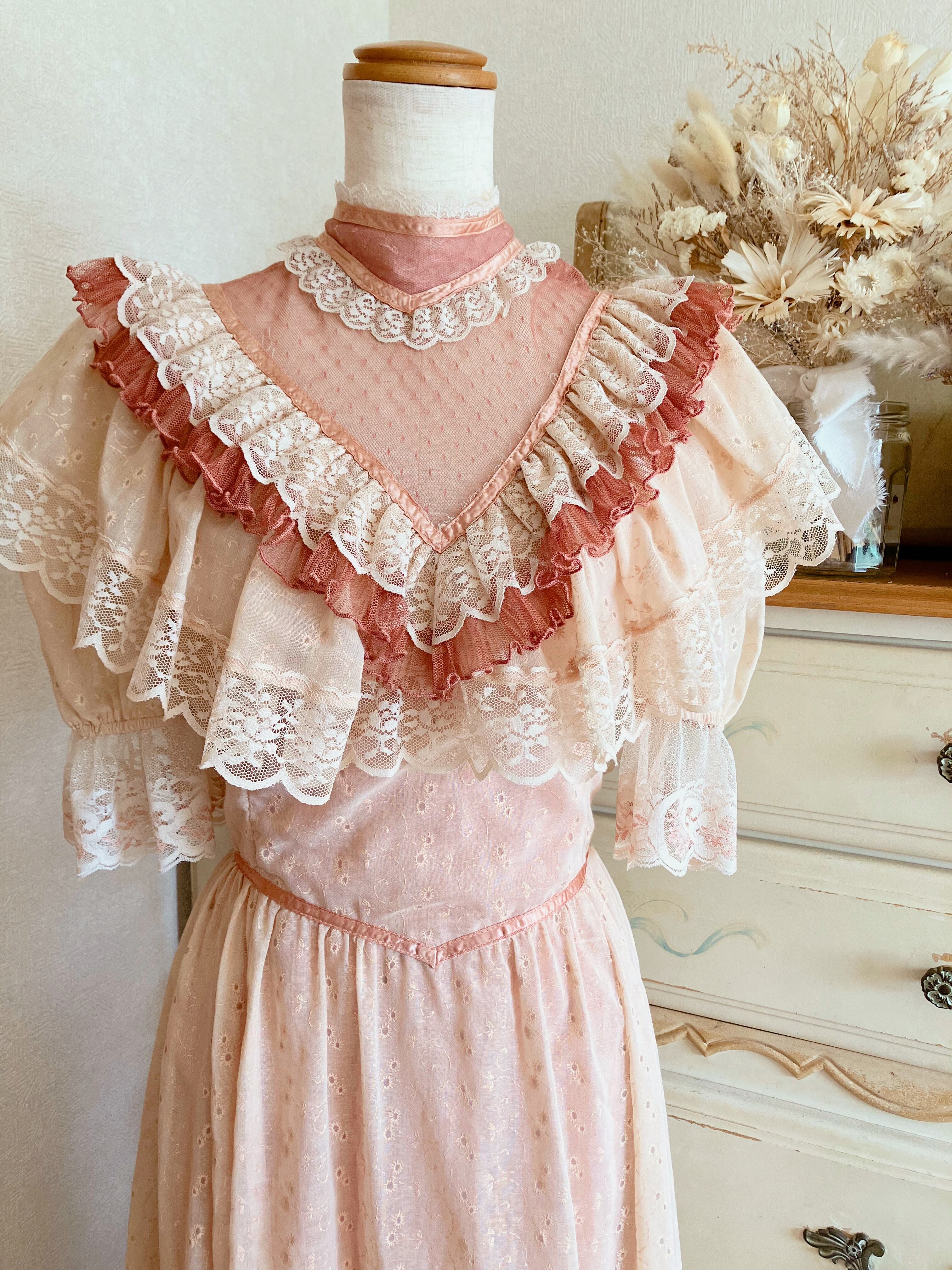 GUNNE SAX ショコラピンクプレーリードレス | merletage vintage