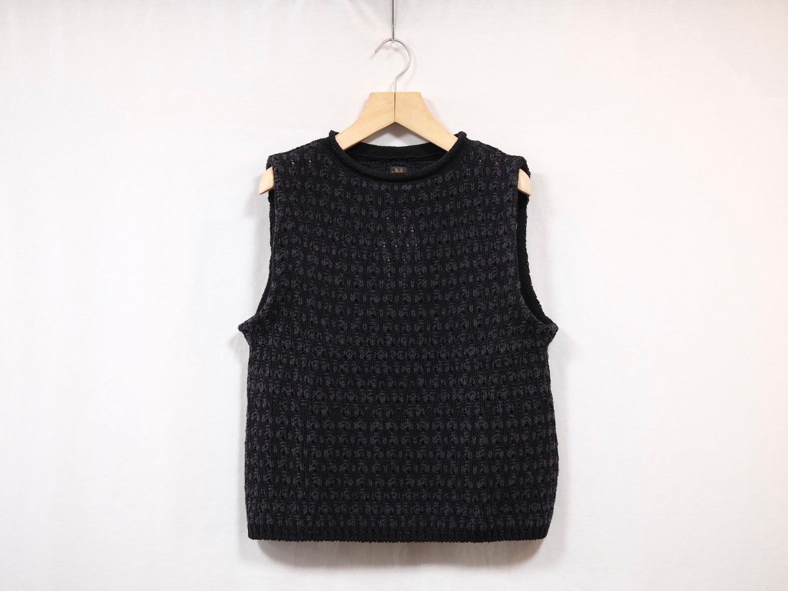 Women's BATONER “ MIX JACQUARD TANK TOP “ BLACK×CHARCOAL | Lapel