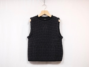 Women's BATONER “ MIX JACQUARD TANK TOP “ BLACK×CHARCOAL