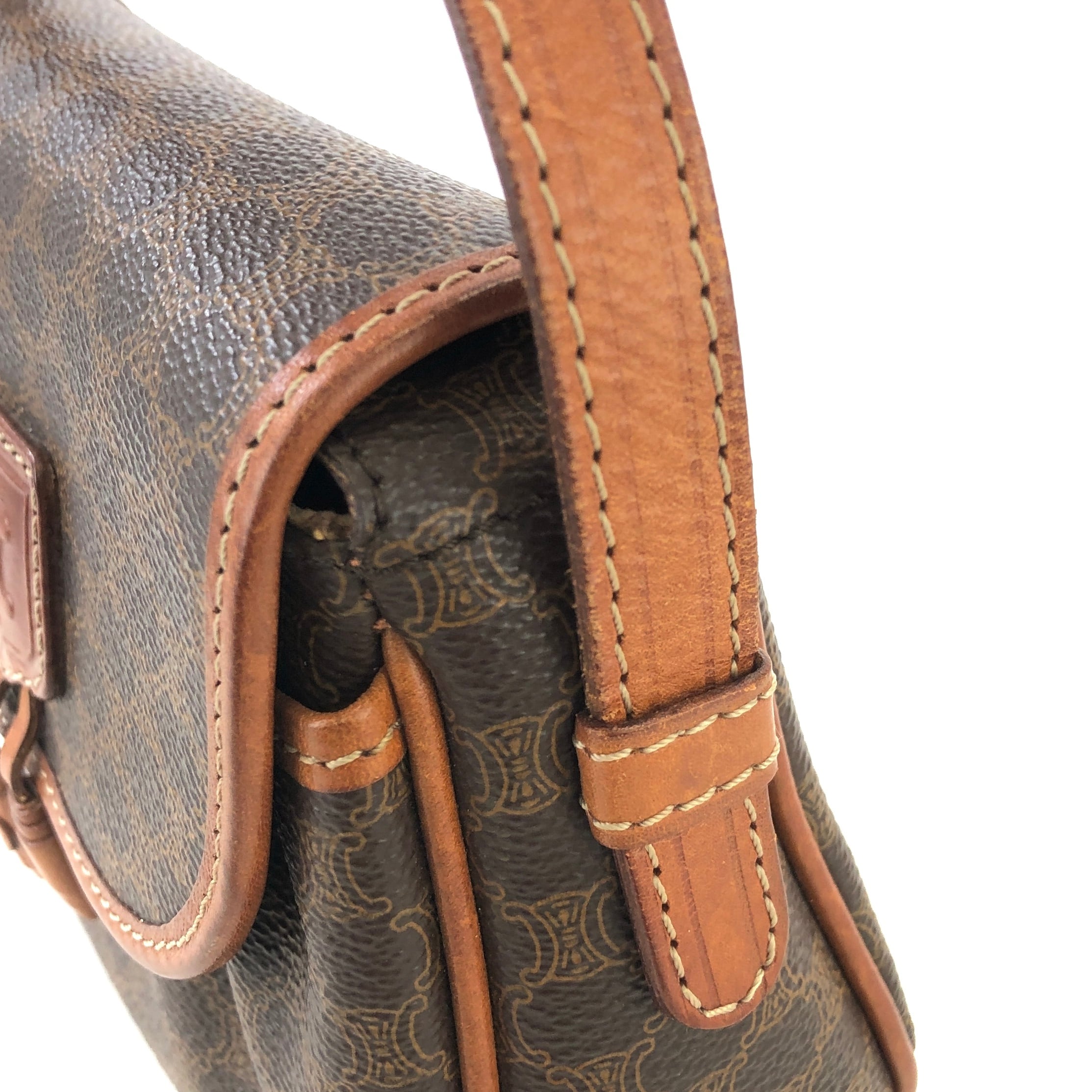 CELINE セリーヌ マカダム ブラゾン型押し タッセル ポシェット ミニ